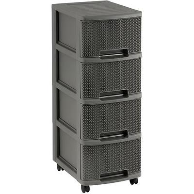 Chest of drawers Curver® KNIT 4x10L, Harvest brown, 26x35x68 cm