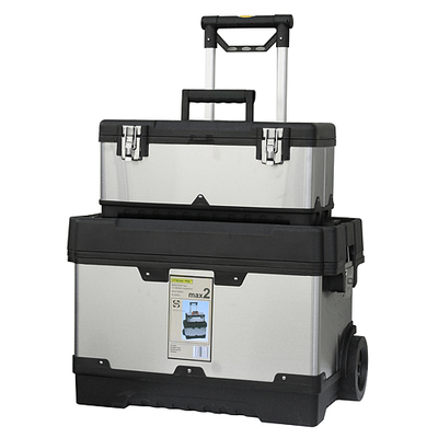 Roller tool box, 620x370x500 mm, Strend Pro, stainless steel, with wheels, max.35kg