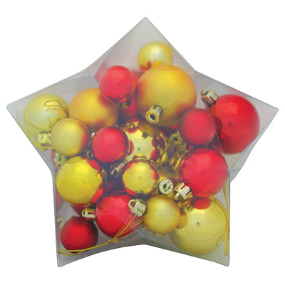 Decorations Xmas N29 5006, 6+4 pcs, gold/red