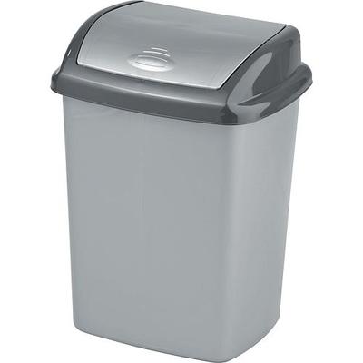 Trash bin Curver® DOMINIK 25L, silver/graphite