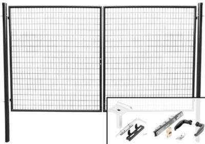 2.TRIEDA Brána Strend Pro METALTEC DUO, 3580/1450/100x50 mm, antracit, dvojkrídlová, záhradná, ZN+PVC, RAL7016