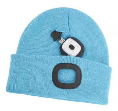 Beanie Cap Strend Pro Albacore light blue L, 4x SMD LED, USB charging