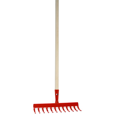 Rake FAX 10-tooth, steel, with handle 160 cm