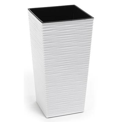 Flower pot FINEZJA DŁUTO, 250x250x465 mm, white
