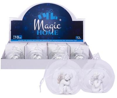 Christmas decoration MagicHome, hanging angel, polyresin, 10 cm, pack. sellbox 12 pcs (mix. 2 patter