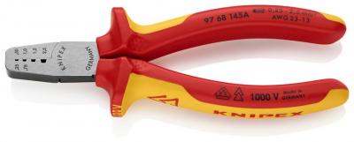 Klieste KNIPEX 97 68 145 A, 145 mm, 0.25-2.5mm, na dutinky, lisovacie, VDE