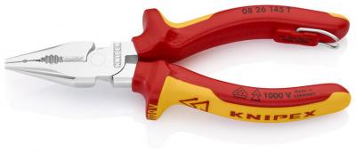 Klieste KNIPEX 08 26 145 T, 145 mm, uzke, ploche, kombinované, CrV, VDE