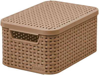 Laundry basket Curver® STYLE2 LID S, dark brown, 29x20x14 cm, with lid