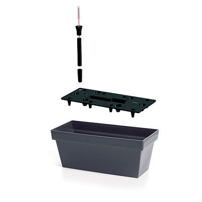 Flower pot 392x160mm CUBE CASE CAN, antracit