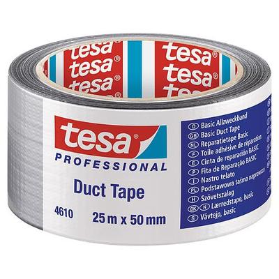Tape tesa® BASIC Duct Tape, silver, textile, 50 mm, L-25 m