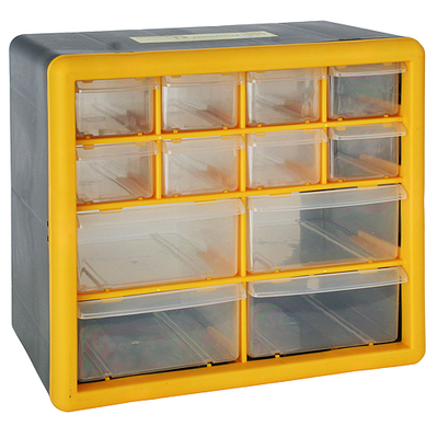 Plastic organizer with 12pcs PVC boxes 265x160x235mm Strend Pro, max.12kg