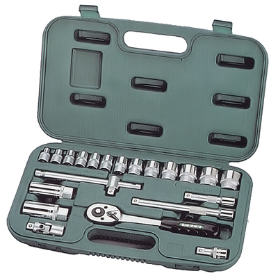 Tool and socket wrench set 21 pcs Honiton, 3/8" 6-24mm