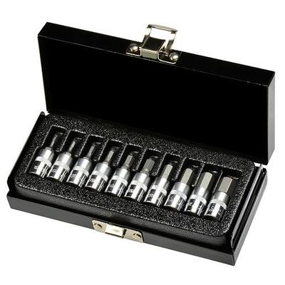 Bit socket set, HX, 10pcs Whirlpower, 1/4" bit sockets, 32mm, 2.0 - 10.0