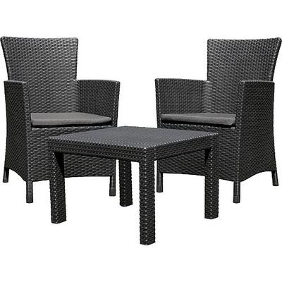 Terrace set Allibert ROSARIO, graphite/coolgray, table, 2x armchair