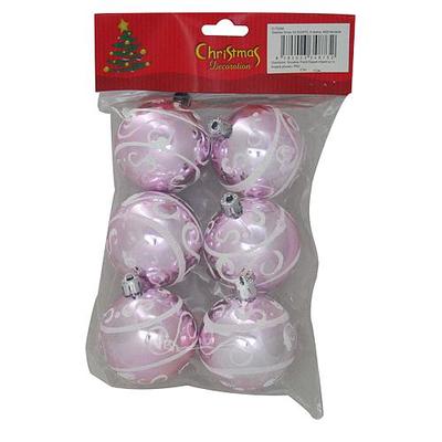 Decorations Xmas N2 6006TS, 6 pcs, M08 pink