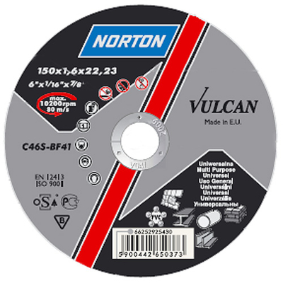 Cutting disc NORTON Vulcan A 180x2,0x22 A30S-BF41, Steel-Inox
