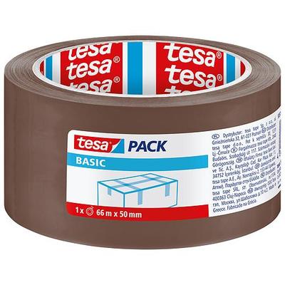 Tape tesa® BASIC, packing, brown, 50 mm, L-66 m
