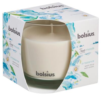 Candle Bolsius Jar True Moods 95/95 mm, in balance (white tea and mint leaves)