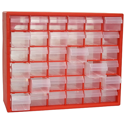 Plastic organizer
 with 36pcs PVC boxes 405x305x650mm Strend Pro, max.25kg
