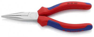 Klieste KNIPEX 25 05 160 SB, 160mm, polgulate, rovne, pre radiotechniku, CrV