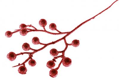 Decorative branch GliBerries. red, 28cm, 6 pcs