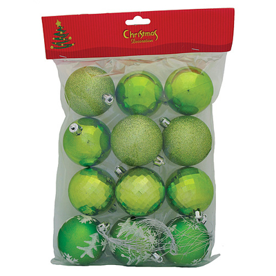 Decorations Xmas N2 6012, 12 pcs, M576C lime