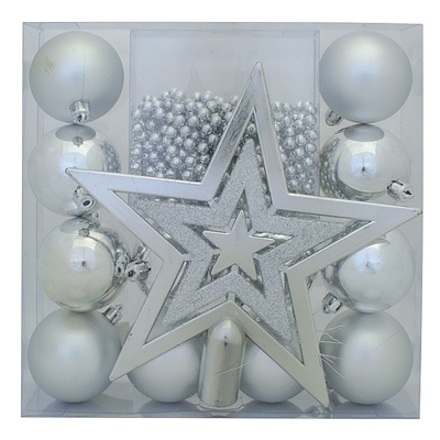 Decorations Xmas N3 6012, 14 pcs, M02 silver