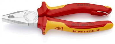 Klieste KNIPEX 03 06 180 T BK, 180 mm, kombinované, CrV, VDE 1000V