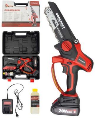 2.TRIEDA Píla Worcraft CHS-S20LiBPM ShareSYS, 20V Li-Ion, ručná, mini reťazová, bezuhlíková, lišta 15 cm, SET v kufri (náhrada za 114570)