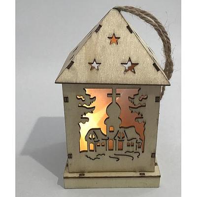 Christmas decorations Woodeco, Lantern Village, 1xLED, 12x6 cm