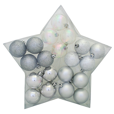 Decorations Xmas N12 5020 ABCDY, 20 pcs, M02 silver