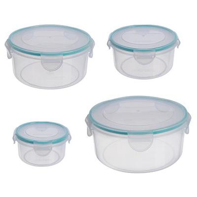Food container MagicHome 0,40/0,80/1,50/2,30 lit, 4 pcs set, rounded, Clip
