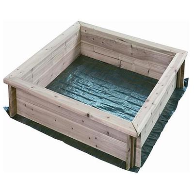 Sandpit LEQ SANBOX, children, wooden, tarpaulin 95x95x15cm