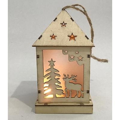 Christmas decorations Woodeco, Lantern, Woods, 1xLED, 12x6 cm