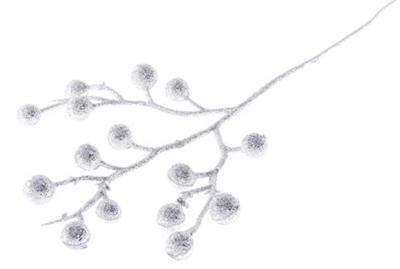Decorative branch GliBerries. white, 28cm, 6 pcs