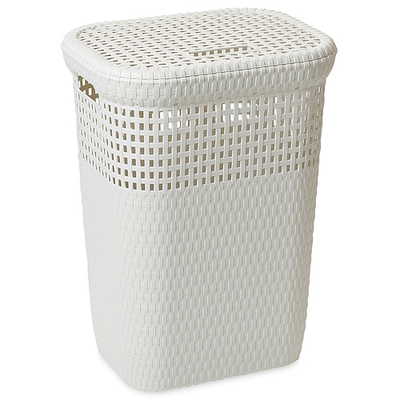 Laundry basket DEAhome Rattan Linen 60 lit, white