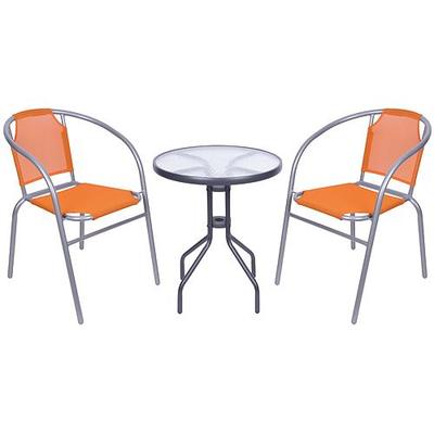 <p>Balcony set BRENDA, orange, table 72x59 cm, 2x chair 60x71 cm</p>