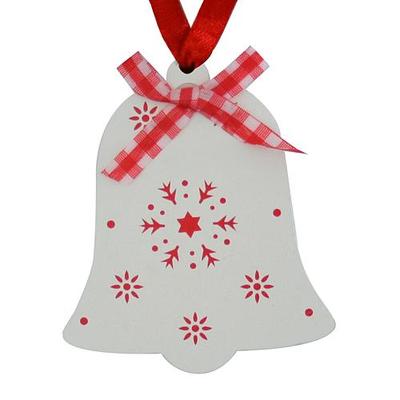 Christmas decorations MagicHome, White bell, 10 cm, pkg. 5 pcs