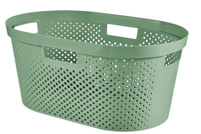 Laundry basket Curver® INFINITY RECYCLED 40L, green, 59x39x27 cm, for linen, linen