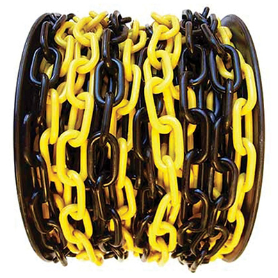 Plastic chain 6mm L-25mm black-yellow