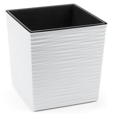 Flower pot JUKA DŁUTO, 190x190x195 mm, white