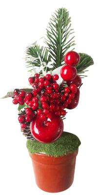 Decoration MagicHome Christmas, Branches in pot, with apple, 25 cm