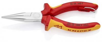 Klieste KNIPEX 25 06 160 T BK, 160mm, polgulate, rovne, radio., CrV, VDE 1000V