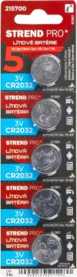 Batéria Strend Pro, lítiová, gombíková, CR2032, 3V, blister, 5ks
