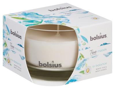Candle Bolsius Jar True Moods 63/90 mm, in balance (white tea and mint leaves)