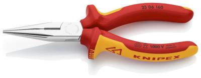 Klieste KNIPEX 25 06 160 SB, 160mm, polgulate, rovne, radio., CrV, VDE 1000V