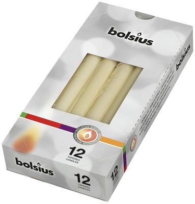 Candles Bolsius Tapered 245/24 mm, cream, pack. 12 pcs