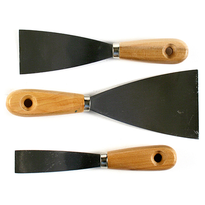 Putty knives set 3pcs (20mm, 50mm, 80mm) Strend Pro, wooden handle