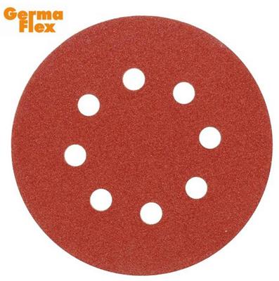 Sanding disk GermaFlex KND 125 mm, A100, 8 holes, Velcro