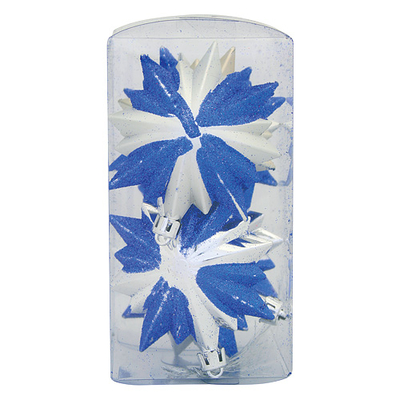 Decorations Xmas HN3 L505206ABS, 6 pcs, blue/silver